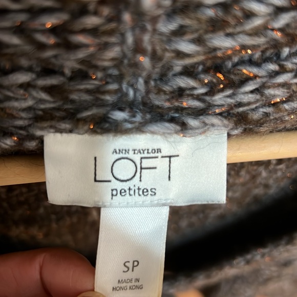 LOFT sequins gray cardigan with acrylic and wool - Picture 7 of 15